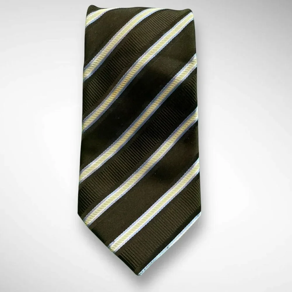 DONALD J. TRUMP Signature‎ Collection Mens 100% Silk Tie Black Striped